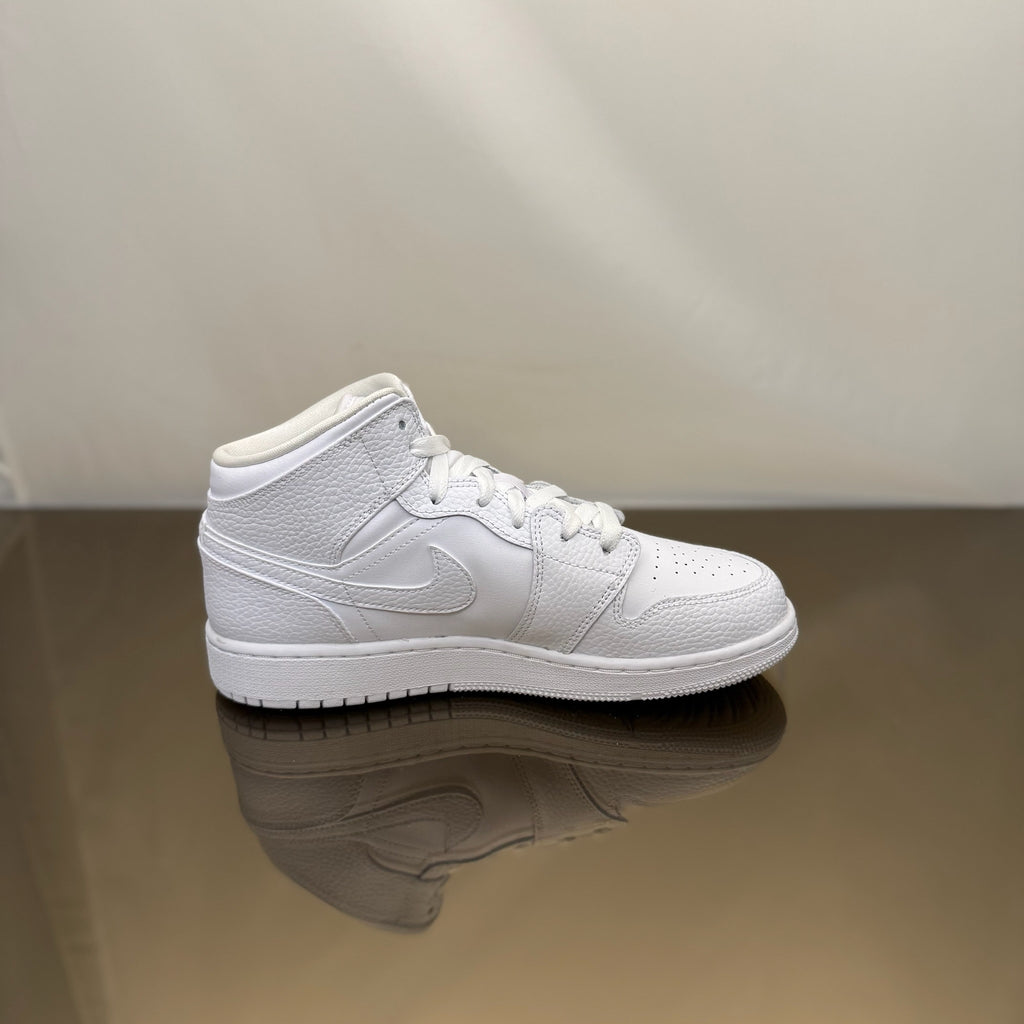 Jordan 1 Mid Triple White
