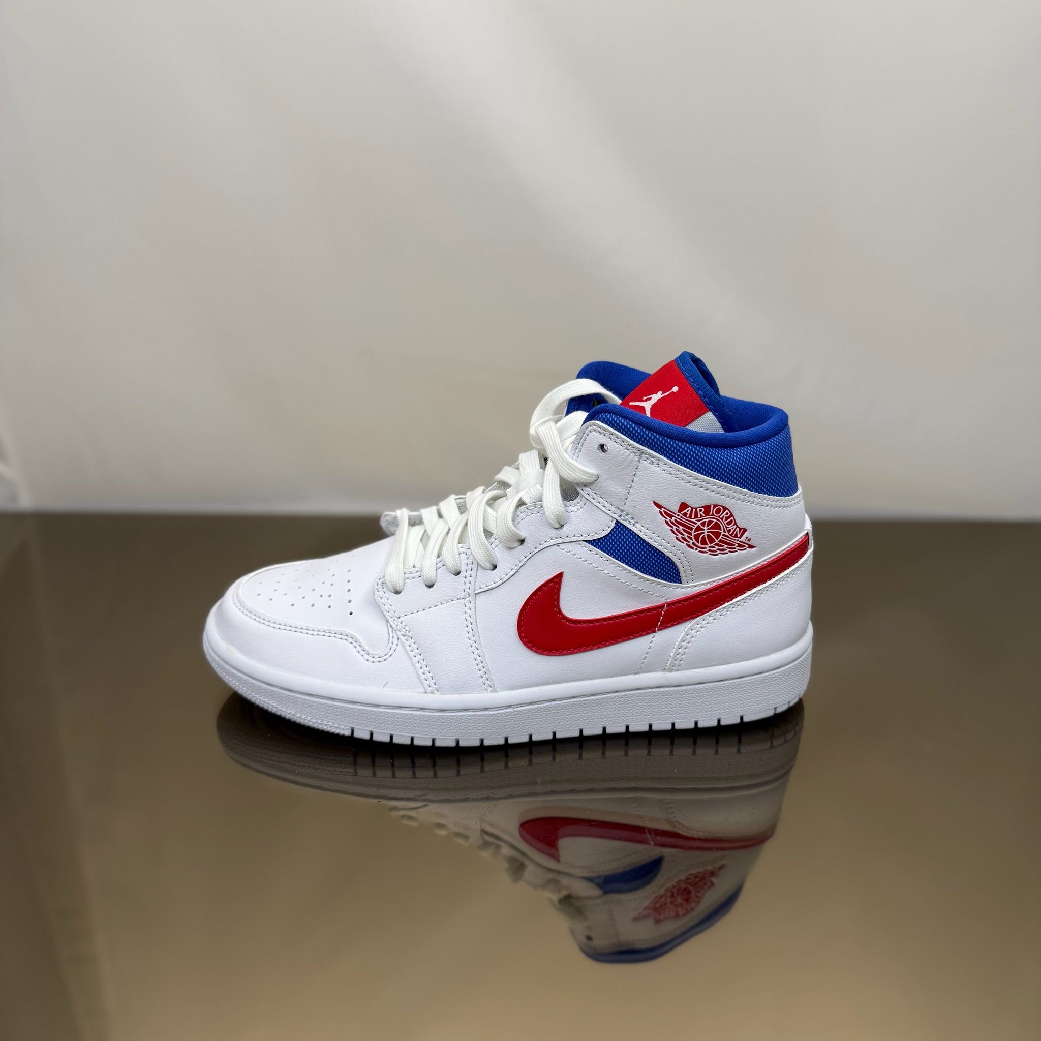Jordan 1 Mid White Red Royal
