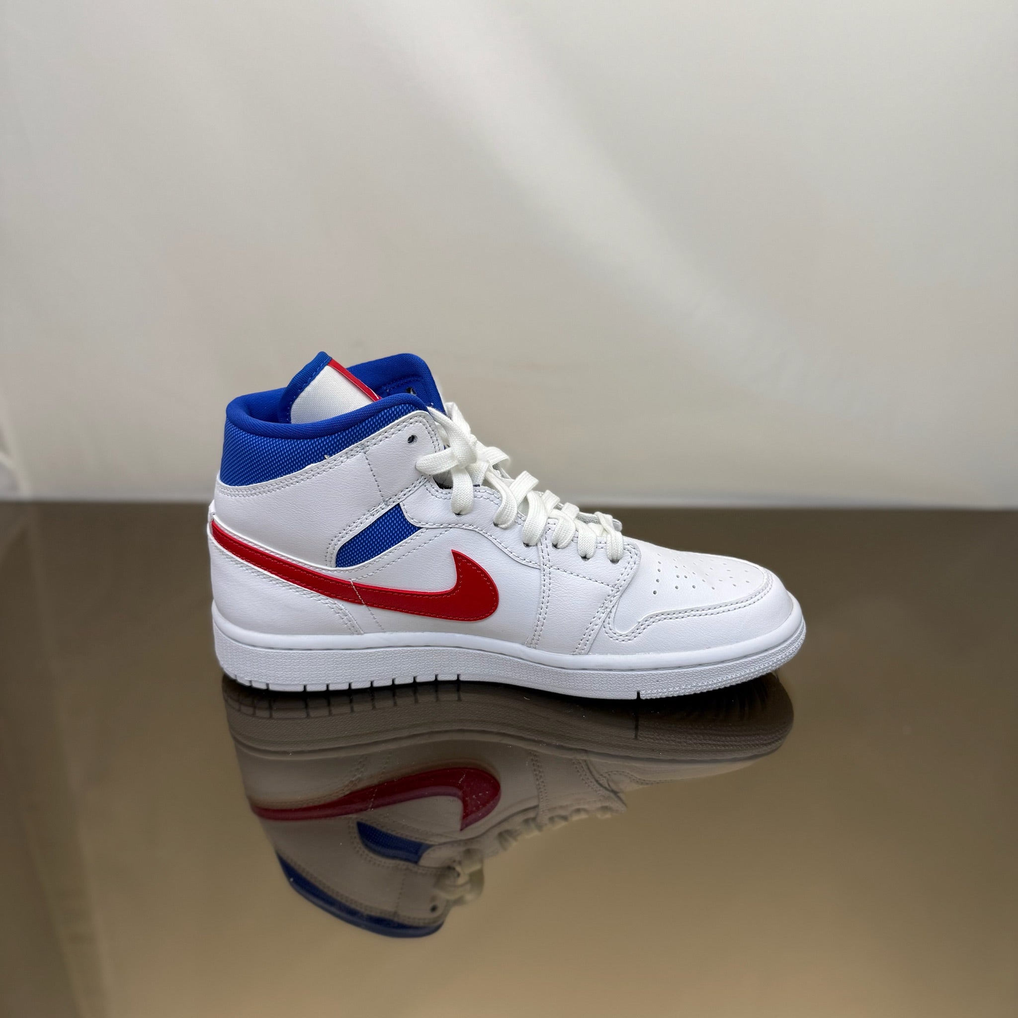 Jordan 1 Mid White Red Royal
