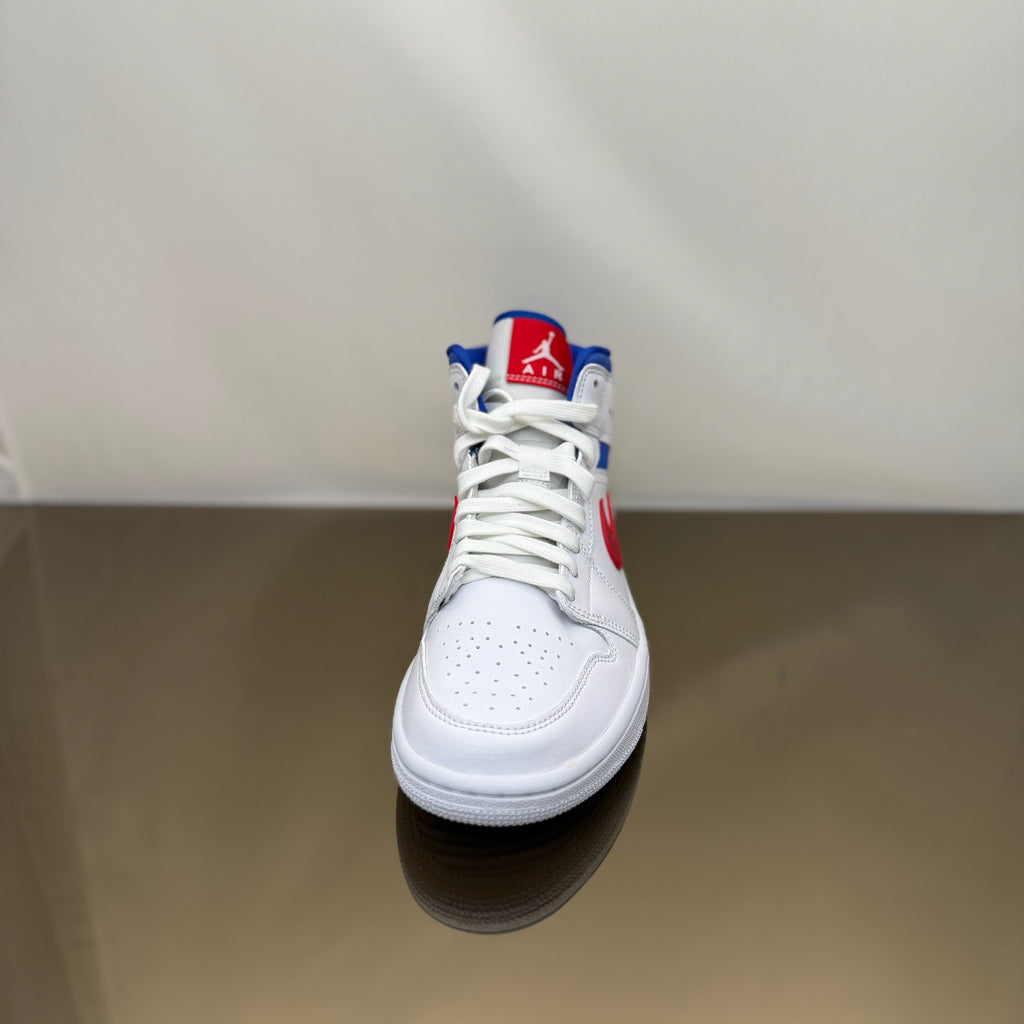 Jordan 1 Mid White Red Royal