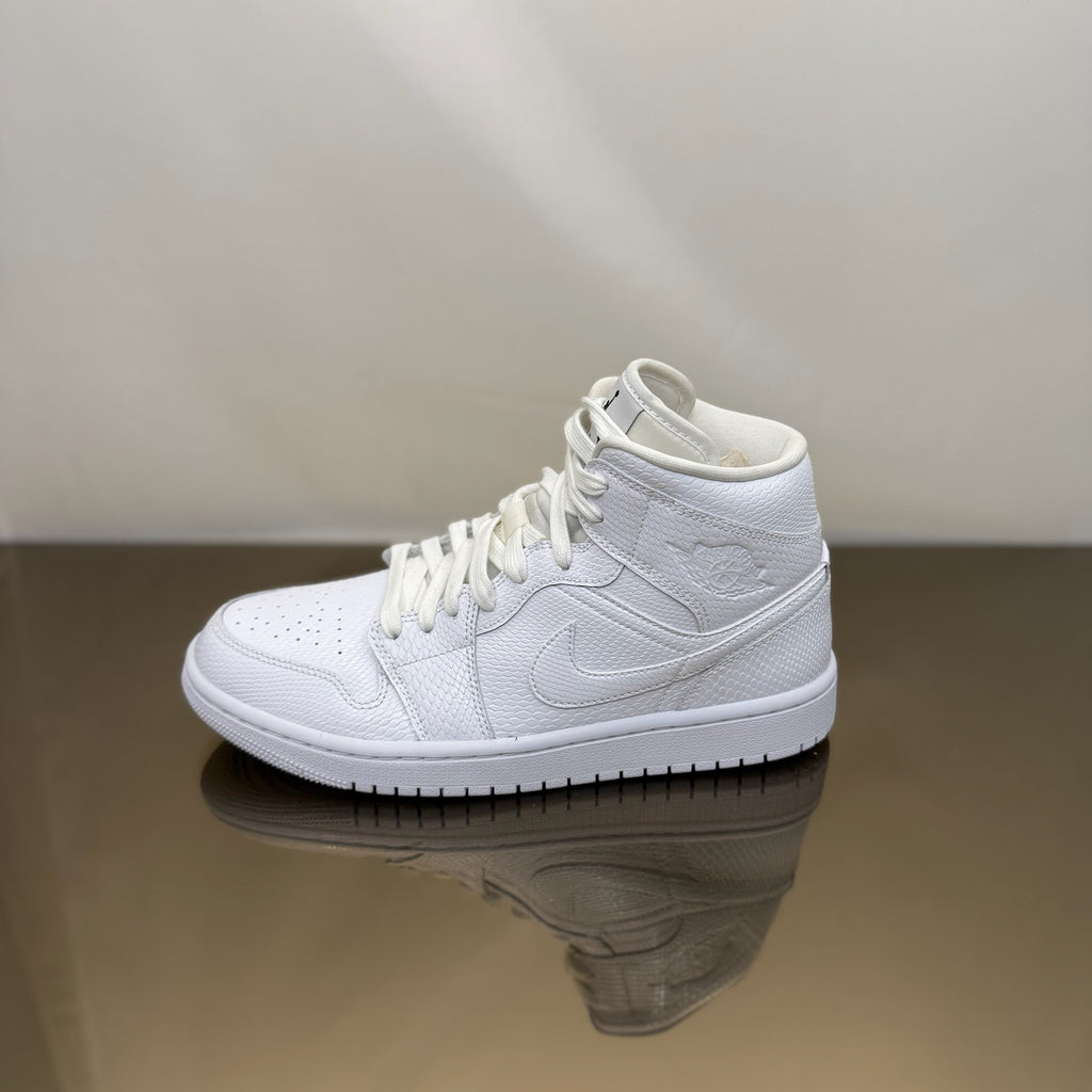 Jordan 1 Mid White Snakeskin