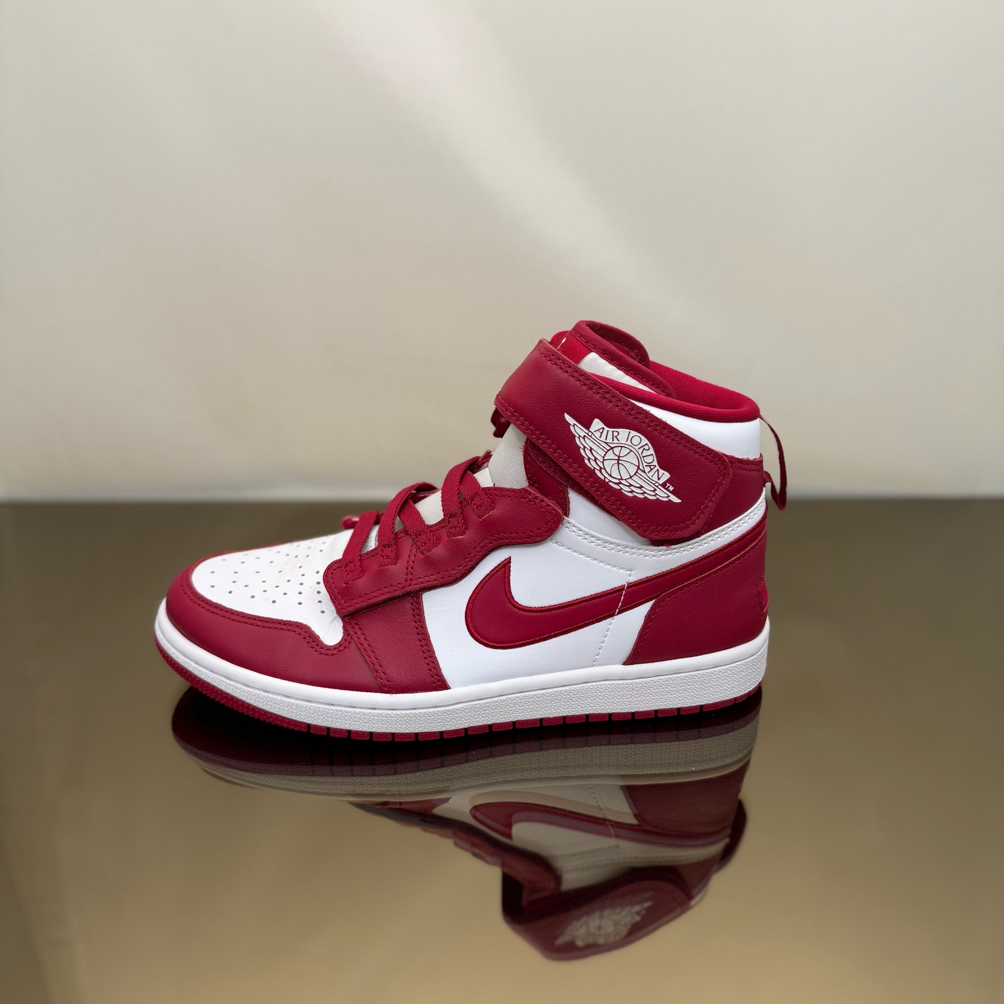 Jordan 1 High Fly Ease White Cardinal Red