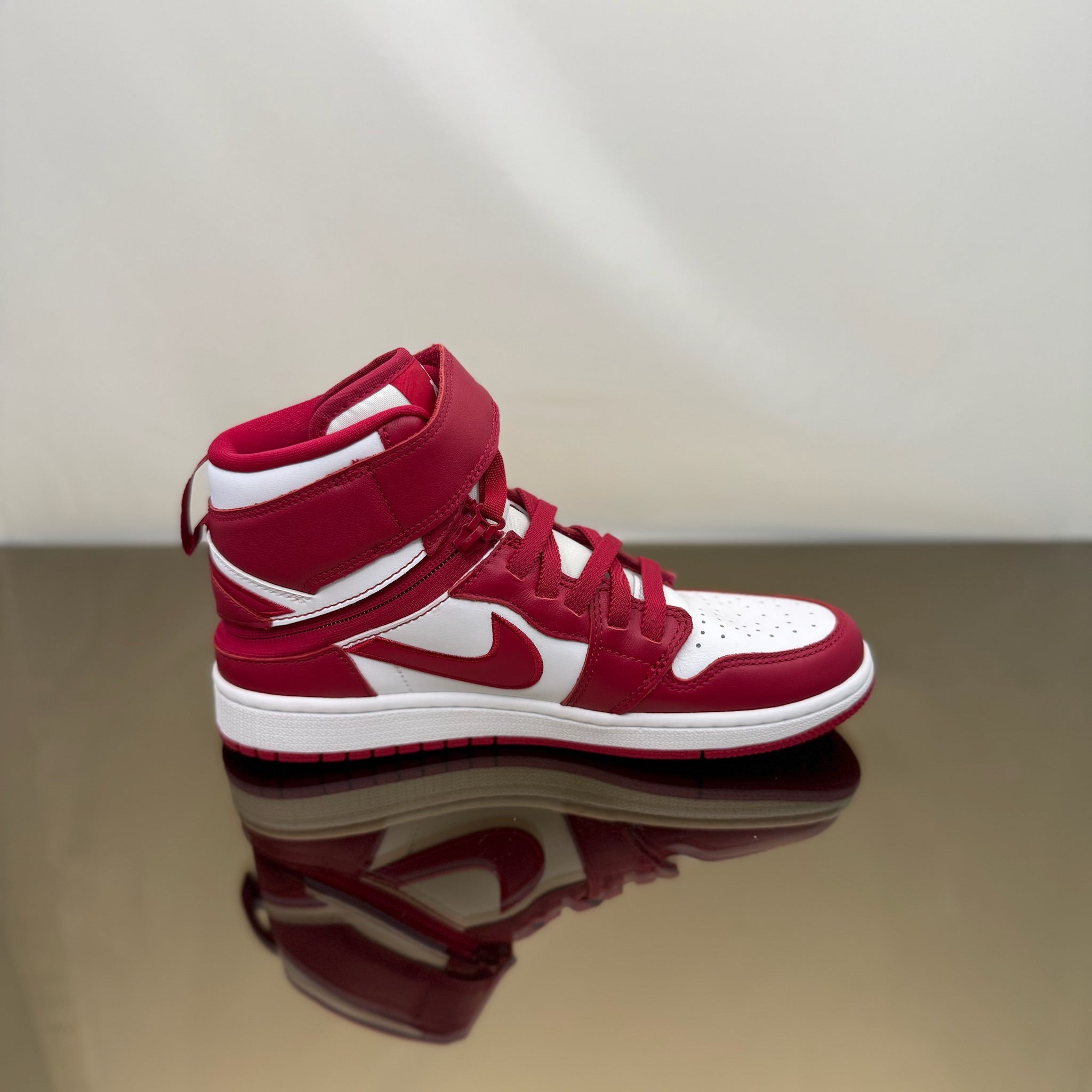 Jordan 1 High Fly Ease White Cardinal Red