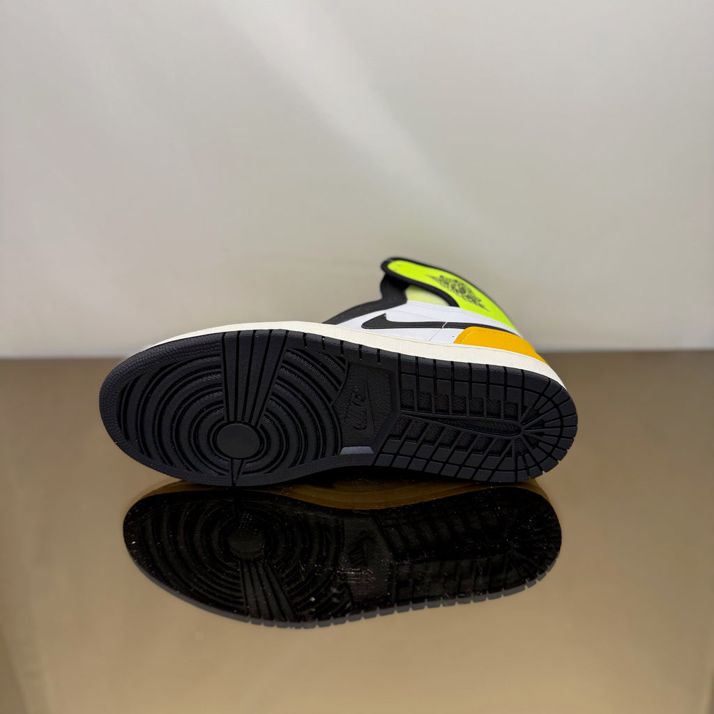 Jordan 1 Retro High White Black Volt University Gold