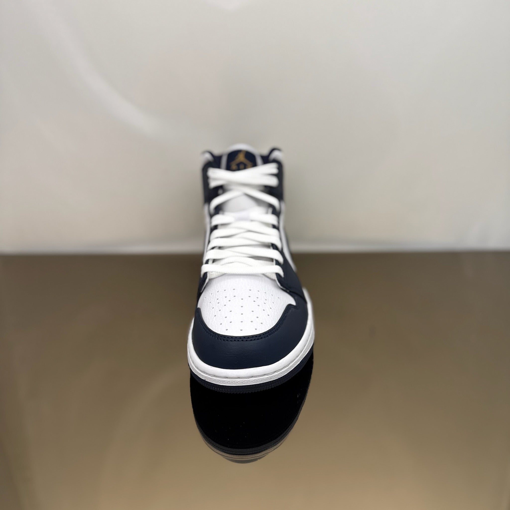 Jordan 1 Mid White Metallic Gold Obsidian